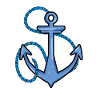 Ancre nautique avec accent de chaîne