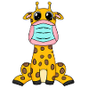 Girafe avec masque – humour et protection