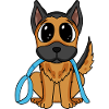 Cute dog with bow - German Shepherd