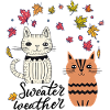  Katzen im Herbstlaub