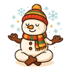 Yoga Snowman Christmas Cartoon
