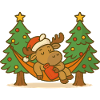 Moose Christmas Hammock Cartoon