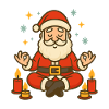 Meditating Santa Claus Cartoon
