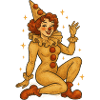 Whimsical Clown Costume Illustration
