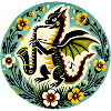 Whimsical Dragon Jazz Design