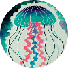 Vibrant Jellyfish Artistic Illustration