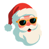 Casual Christmas Santa with sunglasses