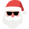 Christmas snowman with sunglasses