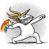 Einhorn wirft einen Regenbogen