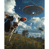Cow Selfie with UFO