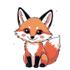 Cute Fox with Hearts