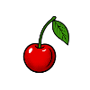 Fruity cherry print with leaf design