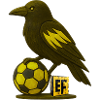 Vogel mit Fußball und Buchstabe E