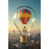 Hot Air Balloon Inside Bulb