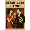 Farbiger Fußball und Biergeist Druckdesign