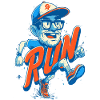 Funny runner with RUN lettering