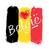 Belgium Flag with Heart – Grunge Design