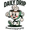 Daily Brew Retro Coffee Cup Art