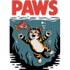 Paws Funny Cat Parody Design