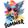 Tropical Summer Vibes – Sunglasses & Leaves.