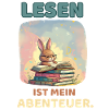 Mignon lapin lisant livre d’aventure