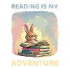 Reading bunny motif on clothes