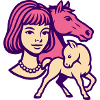 Pferdemädchen Pop-Art rosa