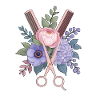 Coiffeur Ciseaux Peigne Fleurs