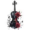 Violin with Roses and Dark Details