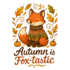 Renard automnal avec pull et citrouilles