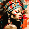 Porträt Afro Stammeskunst Design