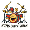 Cheerful Drum Motif with Text