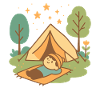 Fun adventure camping under the stars