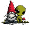 Garden gnome and alien
