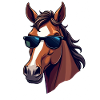 Cooles Pferd mit Sonnenbrille