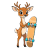 Deer with skateboard for kids