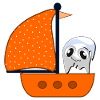 Kids Sailing boat Halloween Ghosts