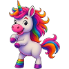Bunter Einhorn mit Regenbogenmähne