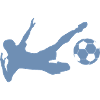 Minimalist silhouette soccer player