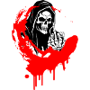 Rebellenschädel Illustration mit Mittelfinger