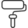 Minimalistische Farbroller-Linien-Kunst-Ikone