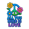 Friedliche Liebe Blumen Friedenszeichen Design