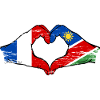 France Namibia Flag Heart used