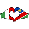 Italy Namibia Flag Hands Heart Shape