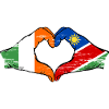 Ireland Namibia Flag Hands Heart Shape
