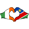 Ireland Namibia Flag Hands Heart Shape
