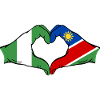 Nigeria Namibia Flag Hands Heart Shape