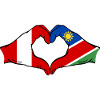 Peru Namibia Flag Heart