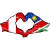 Peru Namibia flag heart used