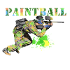 Farbiger Paintball-Spieler in Aktion